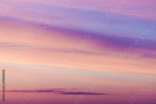 beautiful sky at sunrise with purple pink and orange colors © Coka