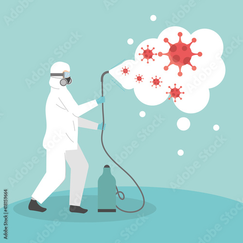 worker hazmat suit