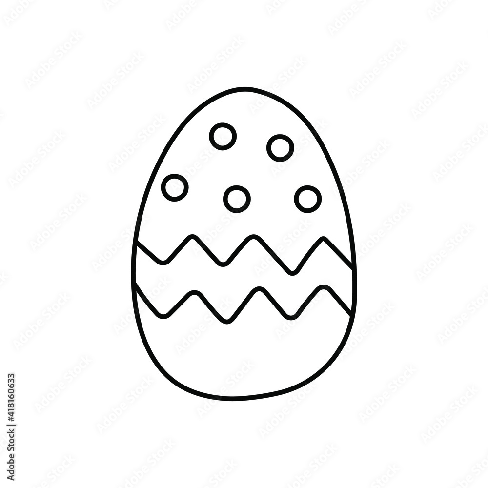 Easter doodle, painted egg, linear vector illustration. hand drawn style symbols and objects, simple, black drawing for sticker, decor, postcard, icon, coloring page, logo, banner Easter doodle, painted egg, linear vector illustration. hand drawn style symbols and objects, simple, black drawing for sticker, decor, postcard, icon, coloring page, logo, banner