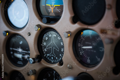 plane meters of a bushplane in alaska taken in an old school plane that is quite modern cockpit