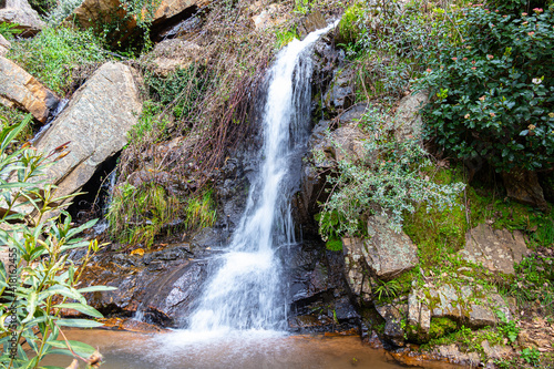 Bild auf Leinwand View of Chorros de Joyarancon waterfall in Santa Ana la Real village, Huelva, An