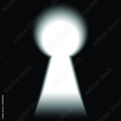 Keyhole illustration with black background art vector