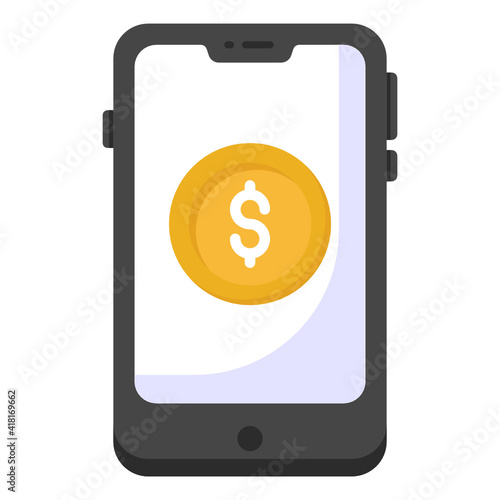 
A banking app in flat icon

