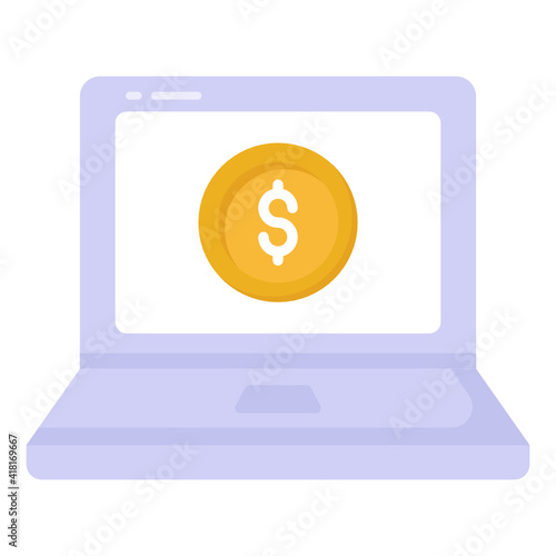 
A banking app in flat icon

