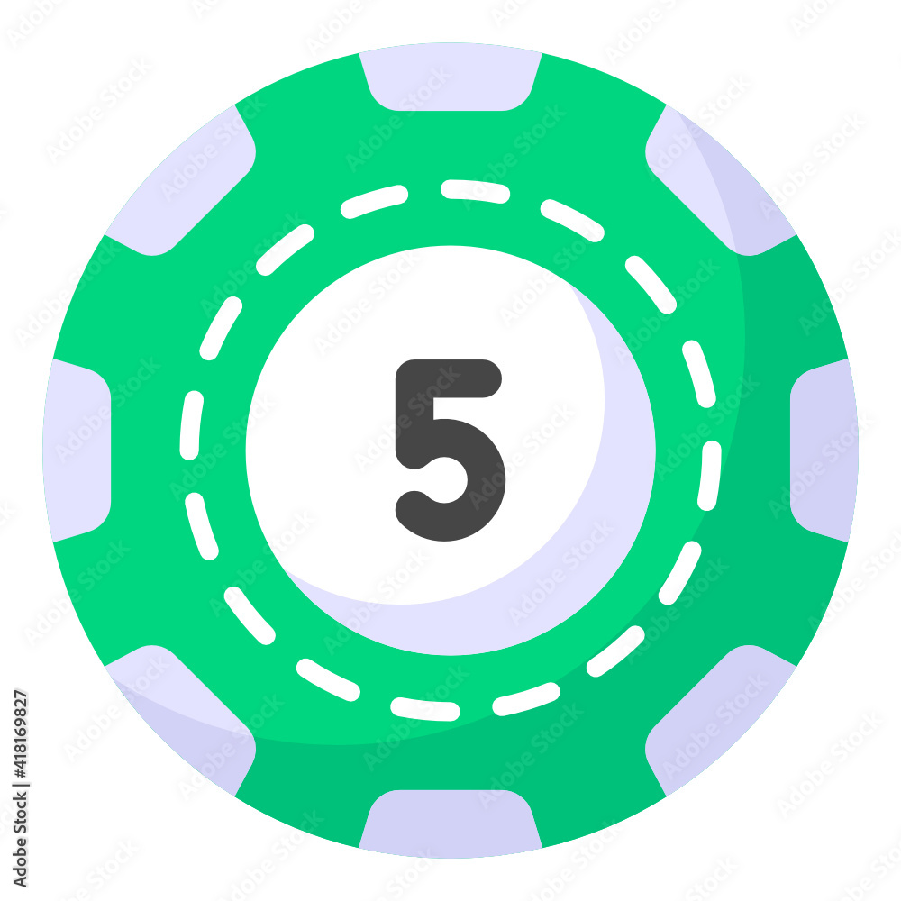 A flat poker coin in editable design
A flat poker coin in editable design