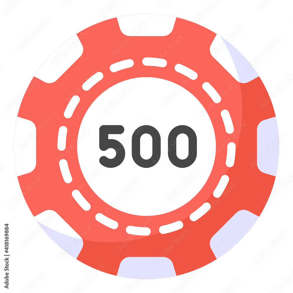 Fototapeta premium A flat poker coin in editable design