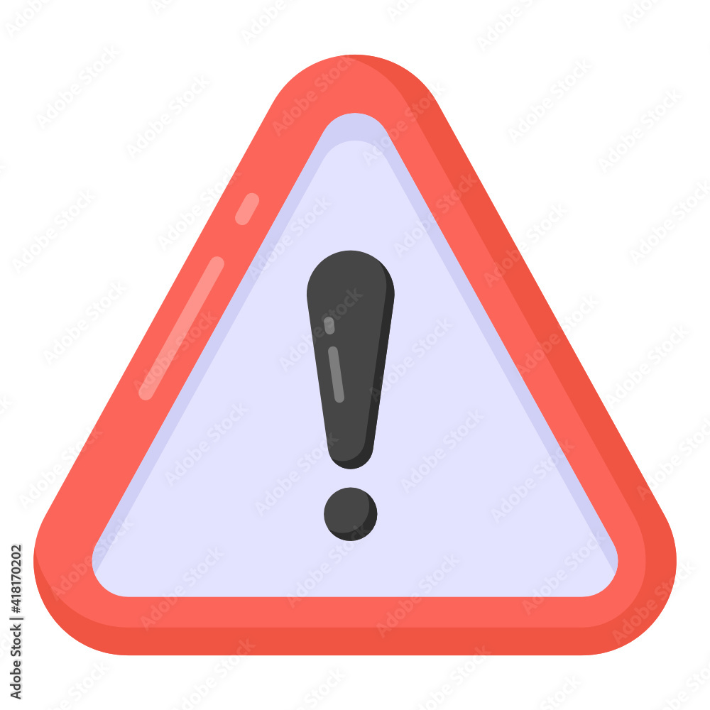A warning sign in flat editable design
A warning sign in flat editable design