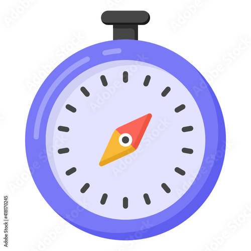 
A navigational device, compass flat icon

