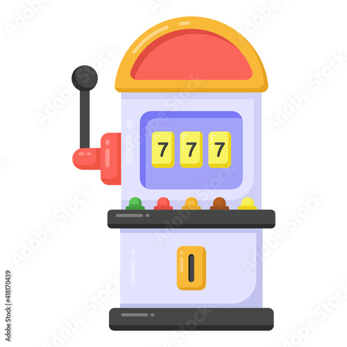 
Slot machine flat icon, casino machine 

