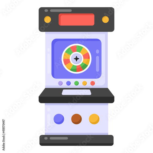 
Slot machine flat icon, casino machine 

