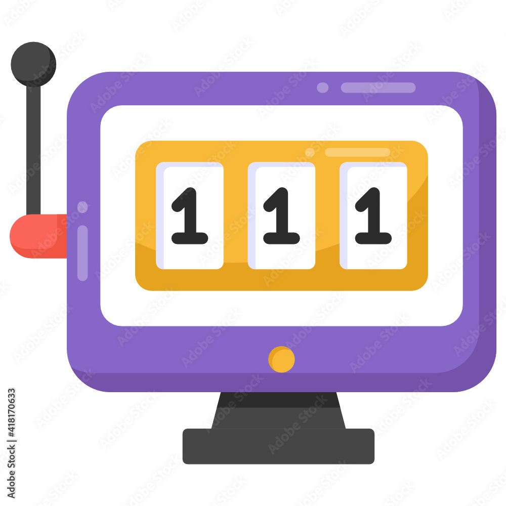 Slot machine flat icon, casino machine
Slot machine flat icon, casino machine
