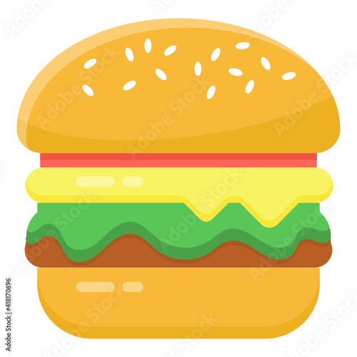 
A burger icon design, fast food concept 

