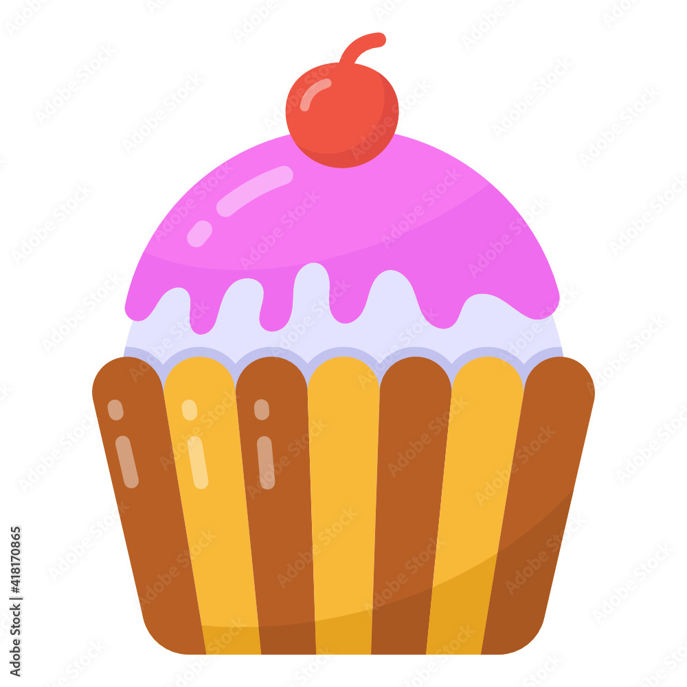 Design of cupcake vector, flat icon style
Design of cupcake vector, flat icon style