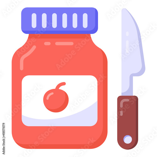 
Flat cherry jam icon, premium download

