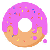 
Glaze doughnut vector style in editable flat style 

