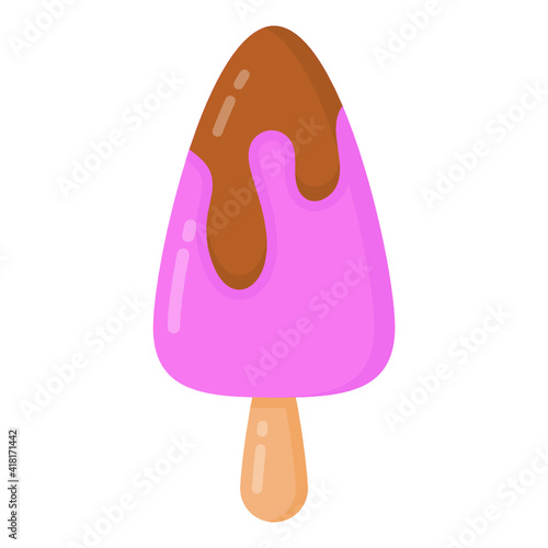 
An ice cream stick in flat icon

