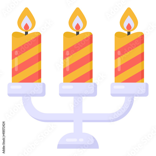 
Candle stand, chandelier vector in flat design 

