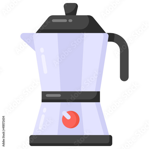 
Coffee blender in flat style icon, editable vector 


