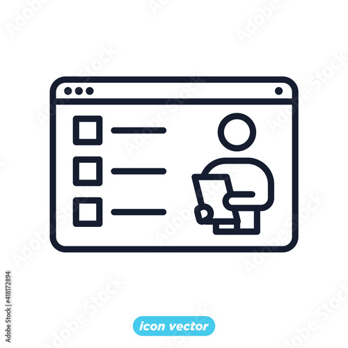 online consultation icon. online consultation business management symbol template for graphic and web design collection logo vector illustration