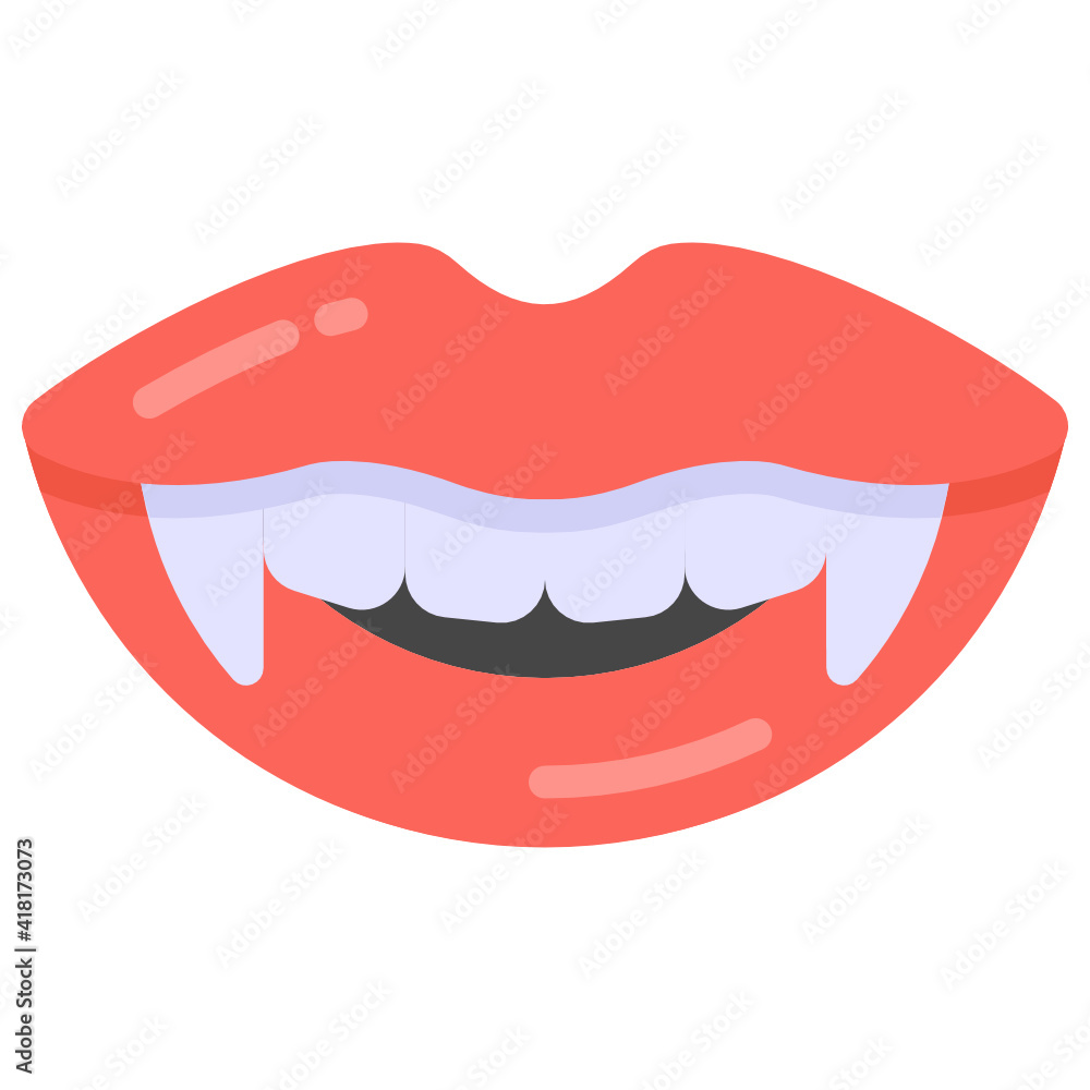 Vampire teeth flat icon, editable design
Vampire teeth flat icon, editable design