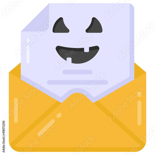 
A ghost skull icon in flat style

