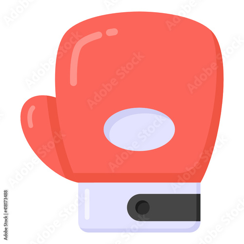 
Icon of boxing glove in flat modern design

