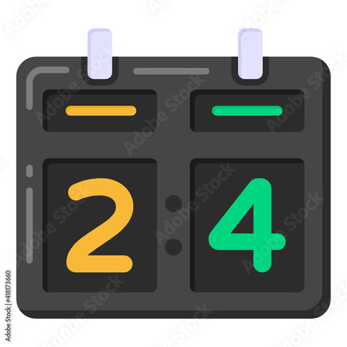 
Displaying sports teams status, scoreboard icon in flat style  

