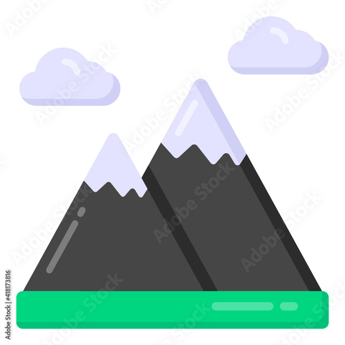 
Icon of hill station in flat style


