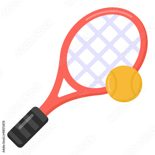 
Long tennis icon design, outdoor sports in modern flat style 


