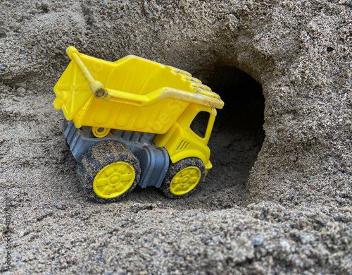 toy truck in the sand