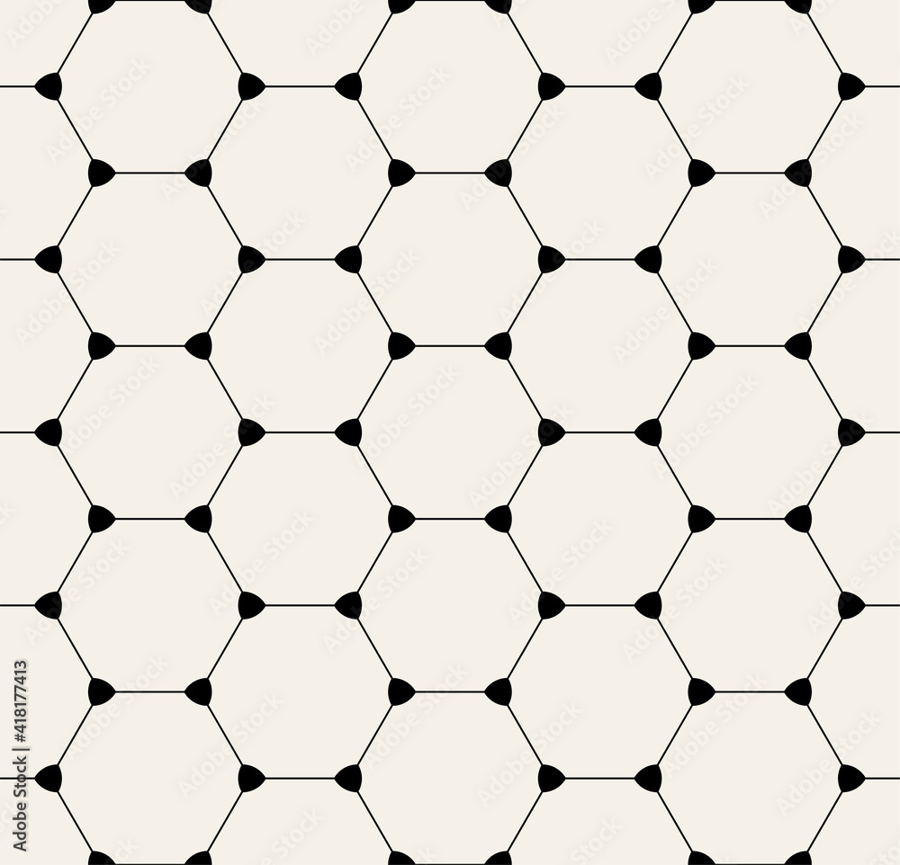 Vector seamless pattern. Modern stylish texture. Repeating geometric tiles with hexagonal linear grid. Vector seamless pattern. Modern stylish texture. Repeating geometric tiles with hexagonal linear grid.