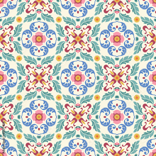  Vector ornament seamless pattern can use for fabric textile wallpaper.