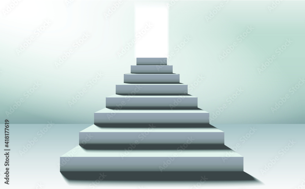Front view white staircase vector image Front view white staircase vector image