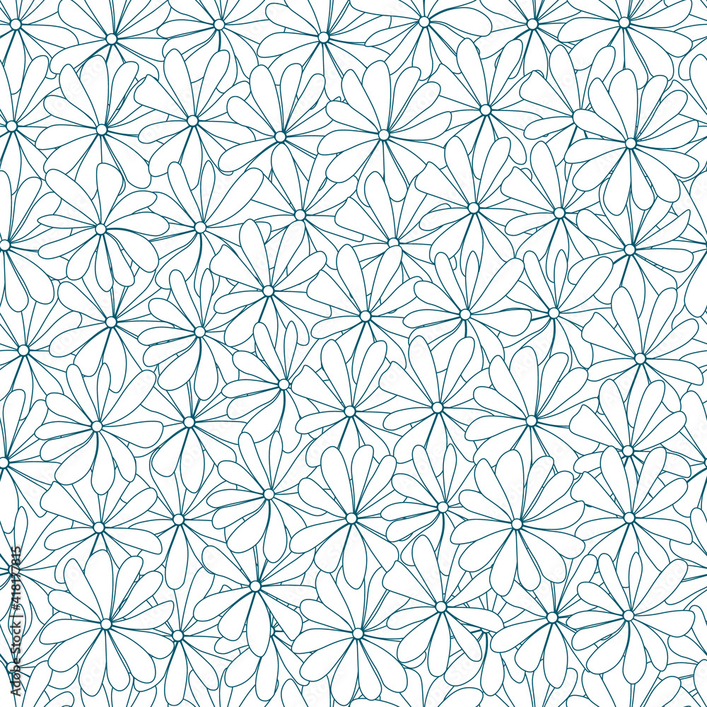 Seamless daisy pattern can be used for wallpaper, website background, wrapping paper. Seamless daisy pattern can be used for wallpaper, website background, wrapping paper.