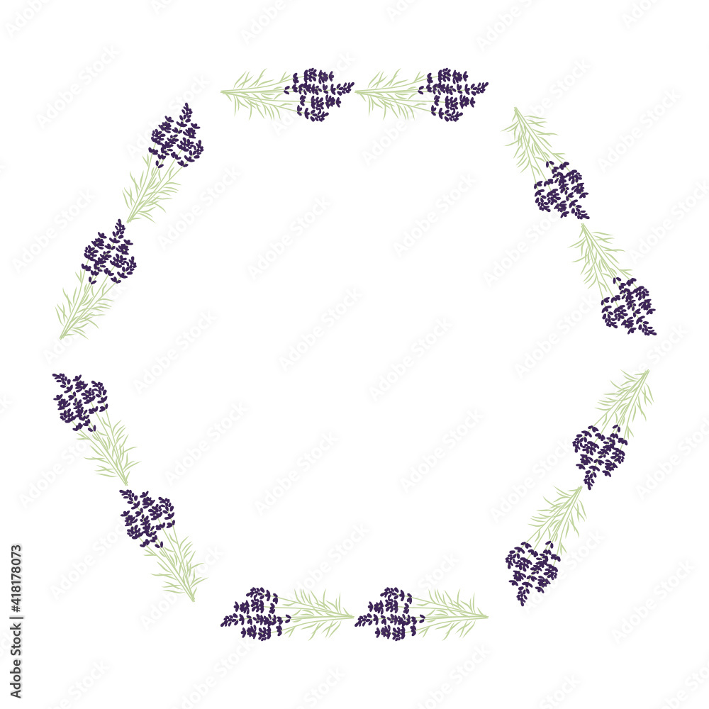 Fototapeta premium lavender flower frame, vector