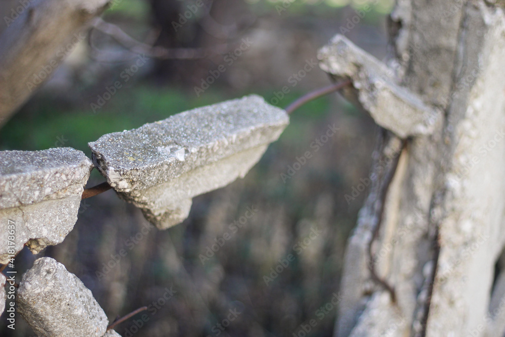 Destroyed fence of the old city