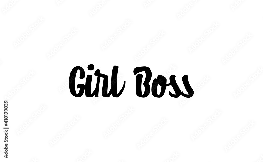 Girl boss text vector design. Calligraphic motivational quote for t shirt and prints. Female power lettering poster print. Girl boss text vector design. Calligraphic motivational quote for t shirt and prints. Female power lettering poster print.
