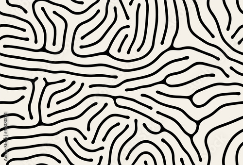 Vector seamless pattern. Modern stylish texture with smooth natural maze. Repeating abstract tileable background. Compound organic shapes. Trendy surface design.