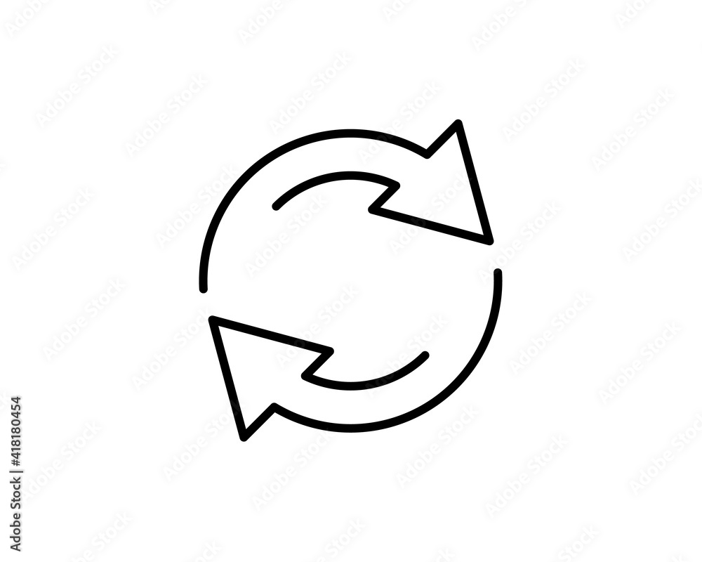 Rotation arrows Icon Vector. Simple flat symbol. Perfect Black pictogram illustration on white background. Rotation arrows Icon Vector. Simple flat symbol. Perfect Black pictogram illustration on white background.