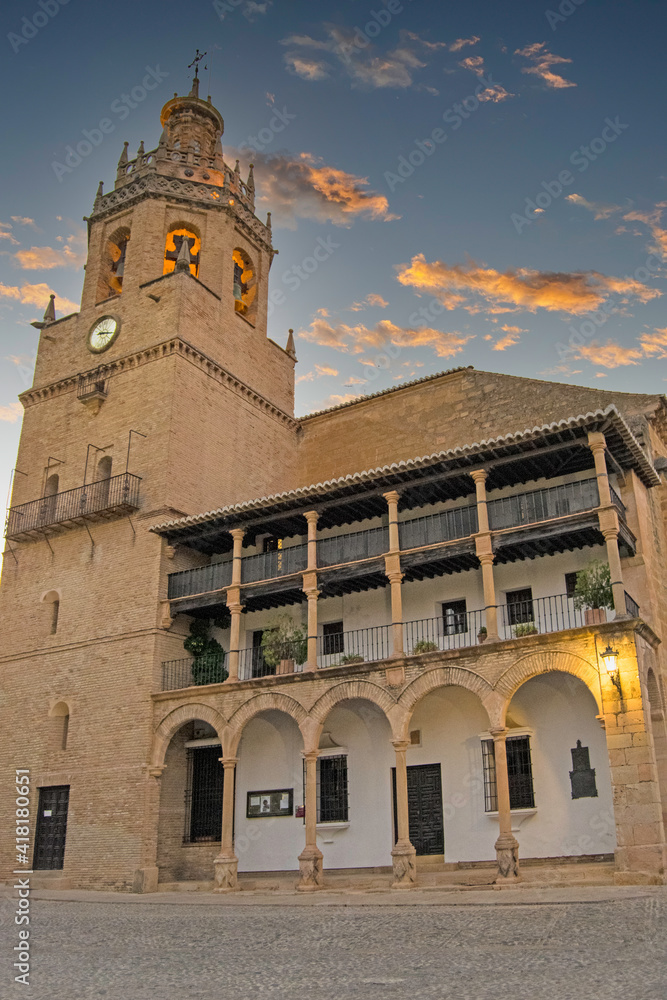 Historic collegiate church of Santa Maria la Mayor in Ronda, Malaga, Spain