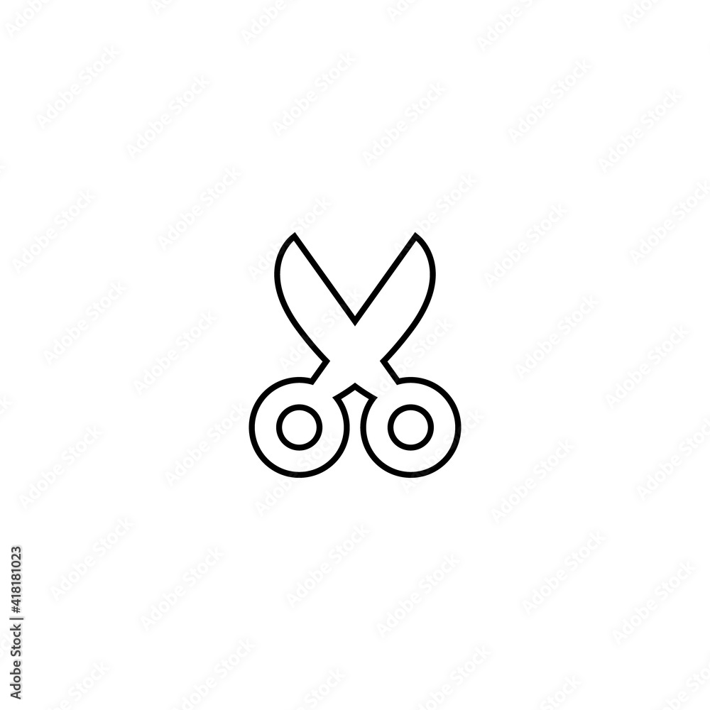 Scissor linear vector icon. Scissors cutting. Scissor linear vector icon. Scissors cutting.