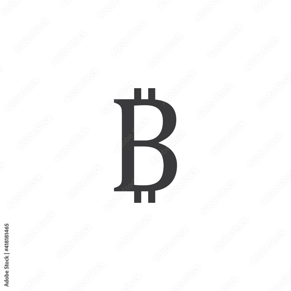 Bitcoin symbol icon, black and white design. Crypto payment. Vector illustration Bitcoin symbol icon, black and white design. Crypto payment. Vector illustration
