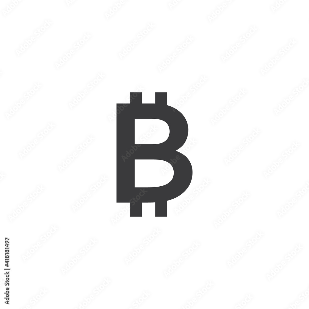 Bitcoin symbol icon, black and white design. Crypto payment. Vector illustration Bitcoin symbol icon, black and white design. Crypto payment. Vector illustration