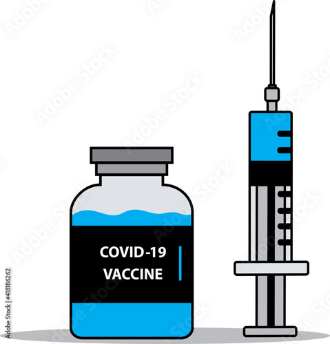 corona virus 19 vaccine and injection vector illustration
