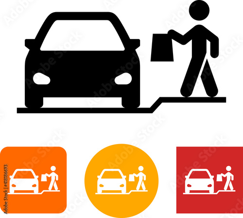 Restaurant Curbside Pickup Vector Icon