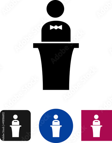 Maitre d' Reservation Desk Vector Icon