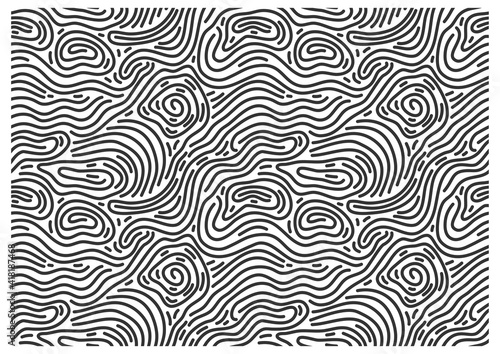 Pattern with black maze waves. 