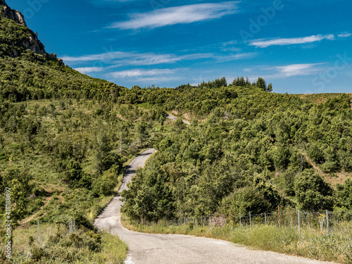 Strada selvaggia nel territorio di Lula, sardegna photo