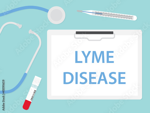 lyme disease written in hospital patient card - vector illustration