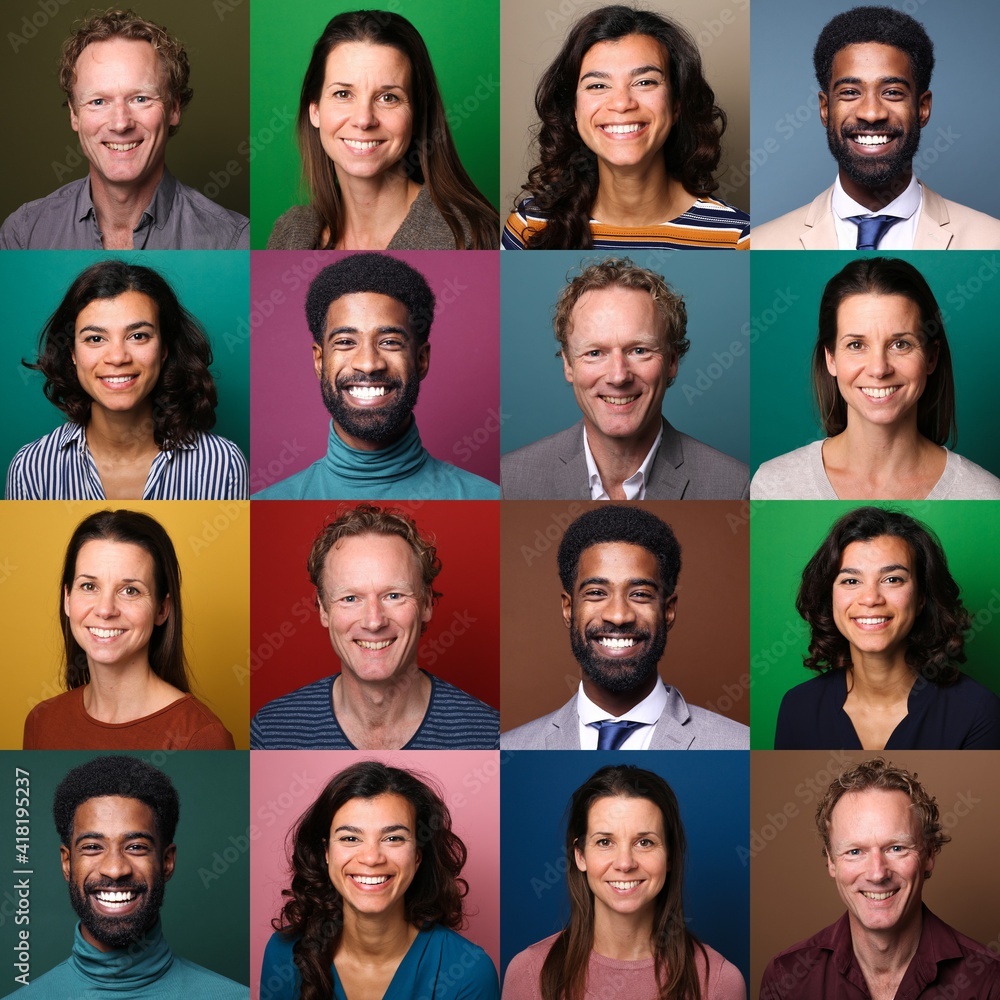 Fototapeta premium Group of beautiful people in front of a background